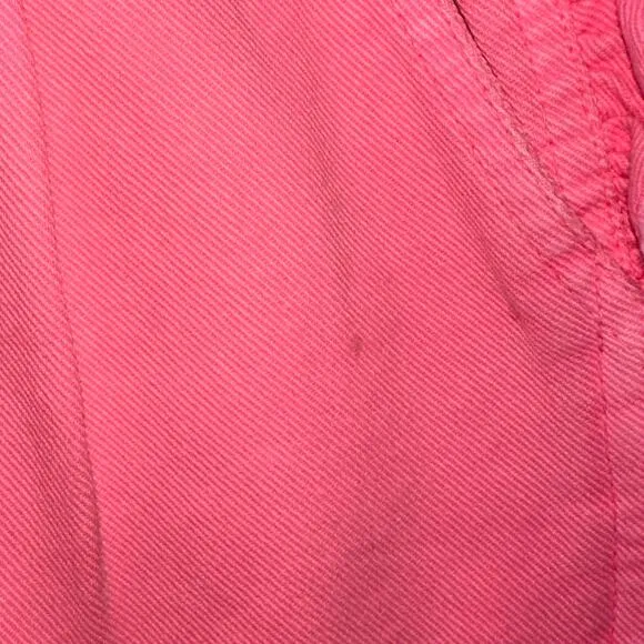 Sea New York Neon Pink Acid Wash Raw Edge Ruffle Denim Shorts