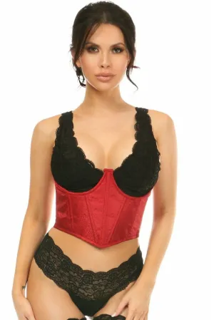 Sexy Wine Brocade Open Cup Waist Cincher