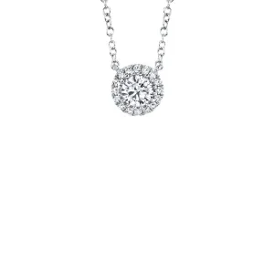 Shy Creation Round Diamond Halo Necklace