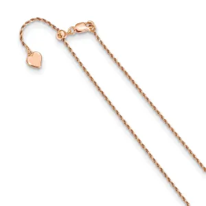 Silver 1.2 mm Rose Gold Adjustable Rope Chain