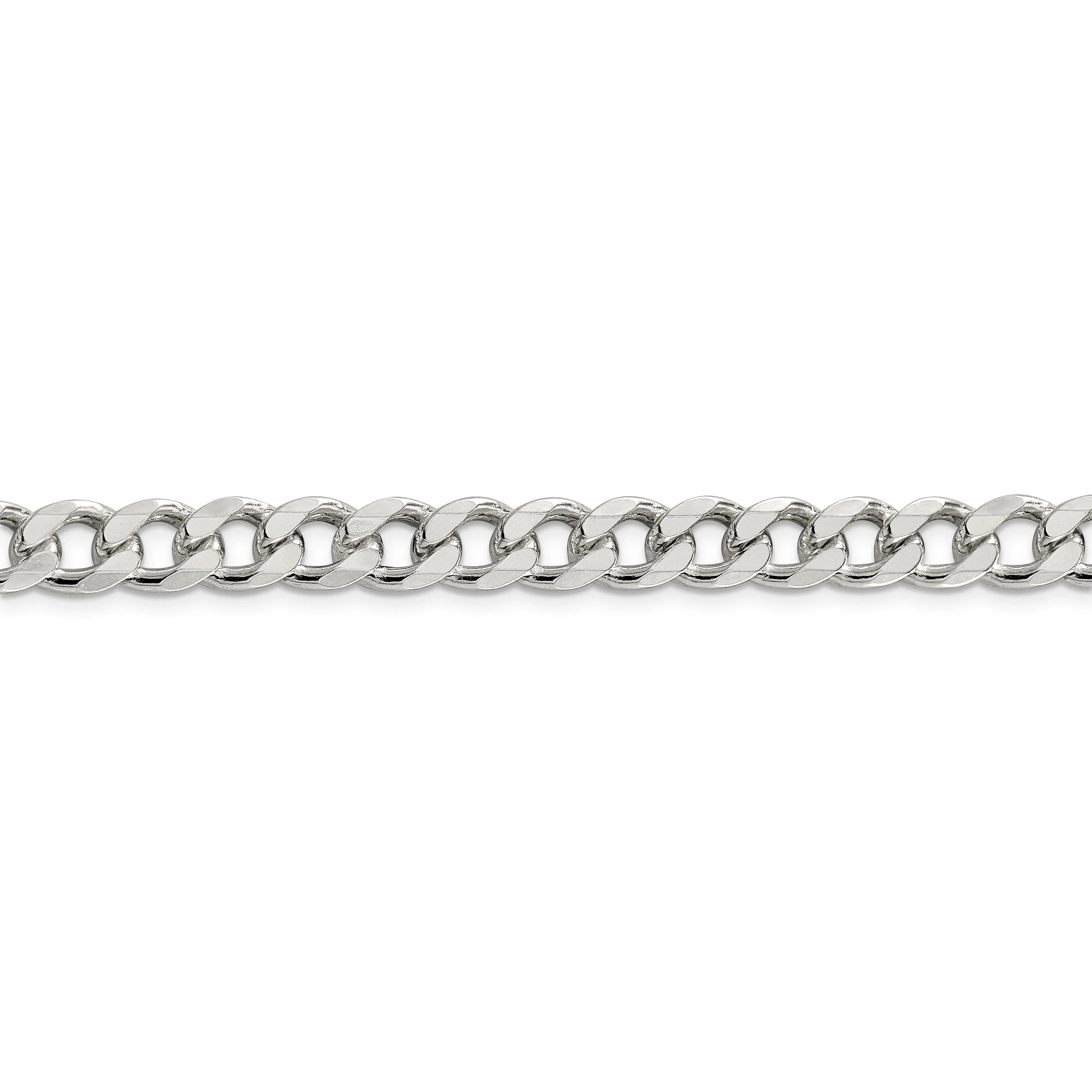 Silver 8.00-mm Solid Pave Link Curb Chain