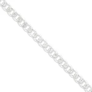 Silver 8.00-mm Solid Pave Link Curb Chain