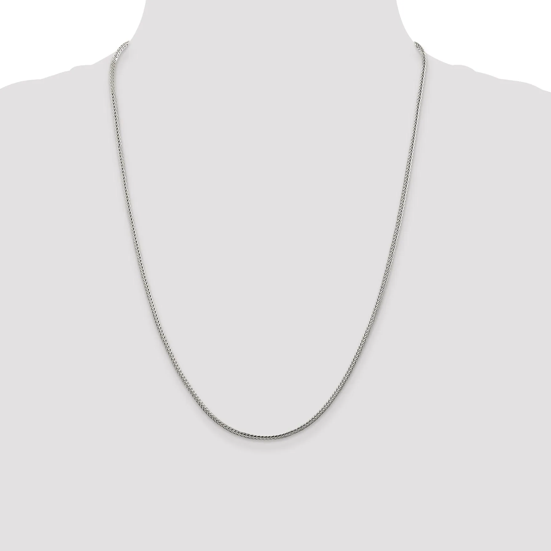 Silver D.C 2.00-mm Solid Round Franco Chain