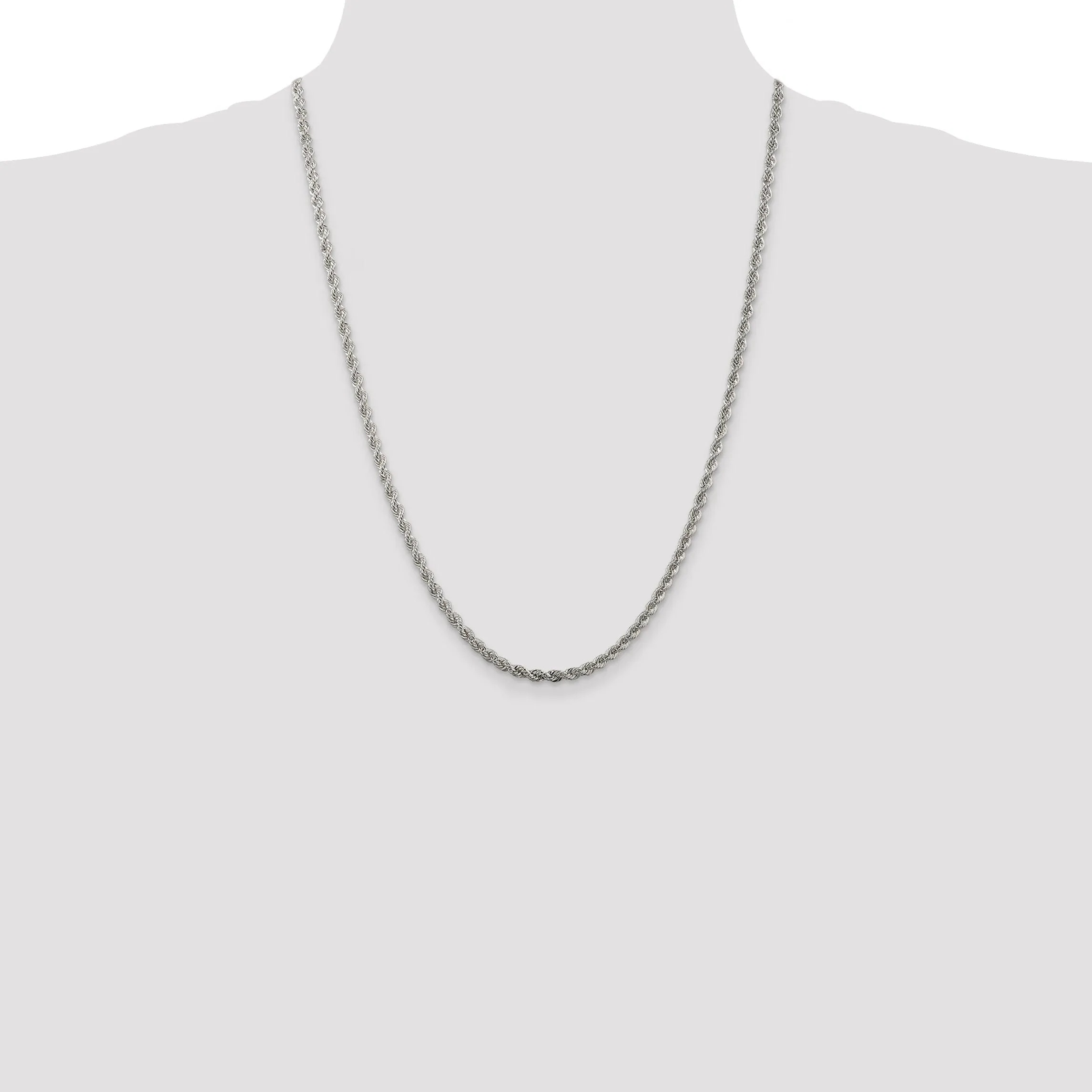 Silver D.C 3.00-mm Solid Twisted Rope Chain