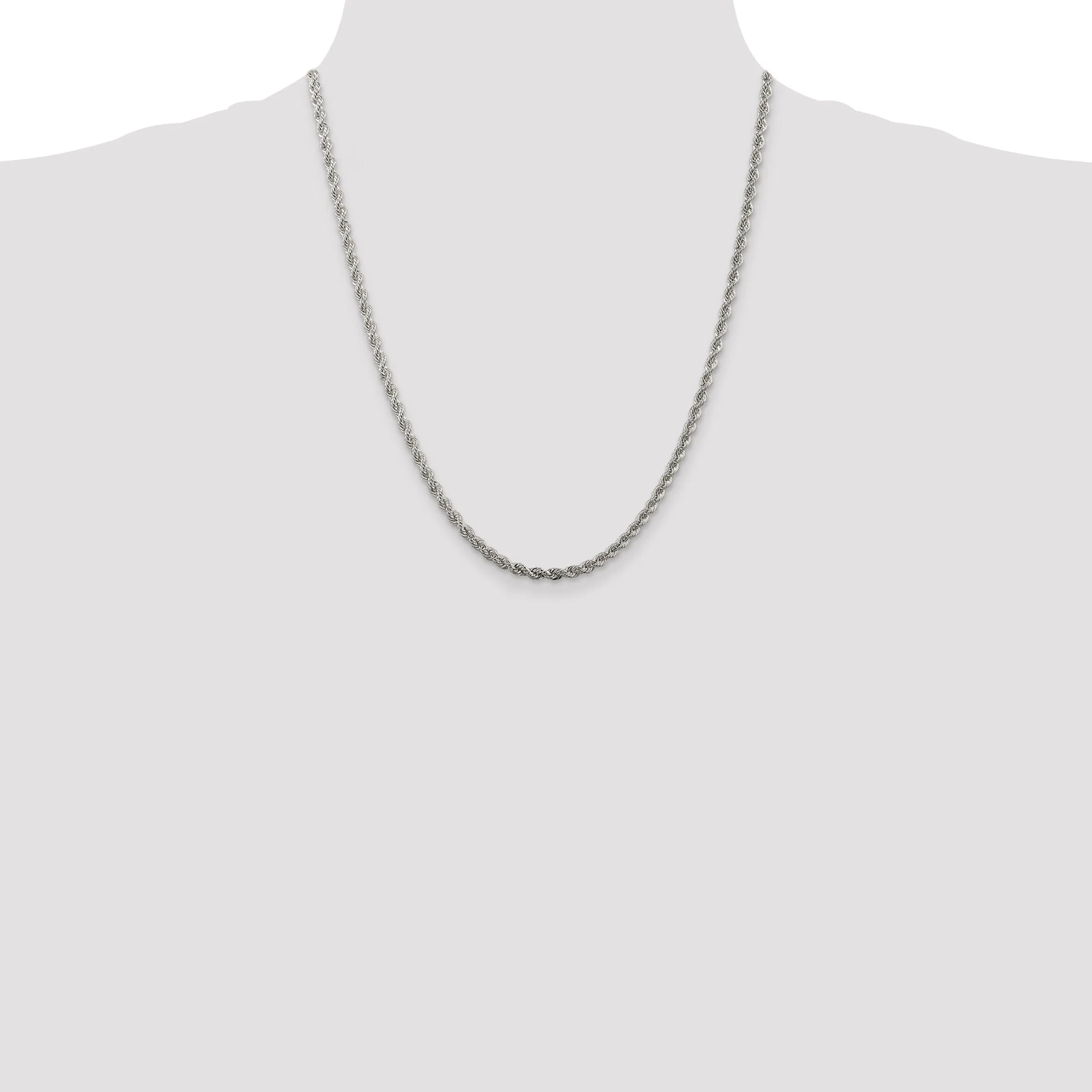 Silver D.C 3.00-mm Solid Twisted Rope Chain