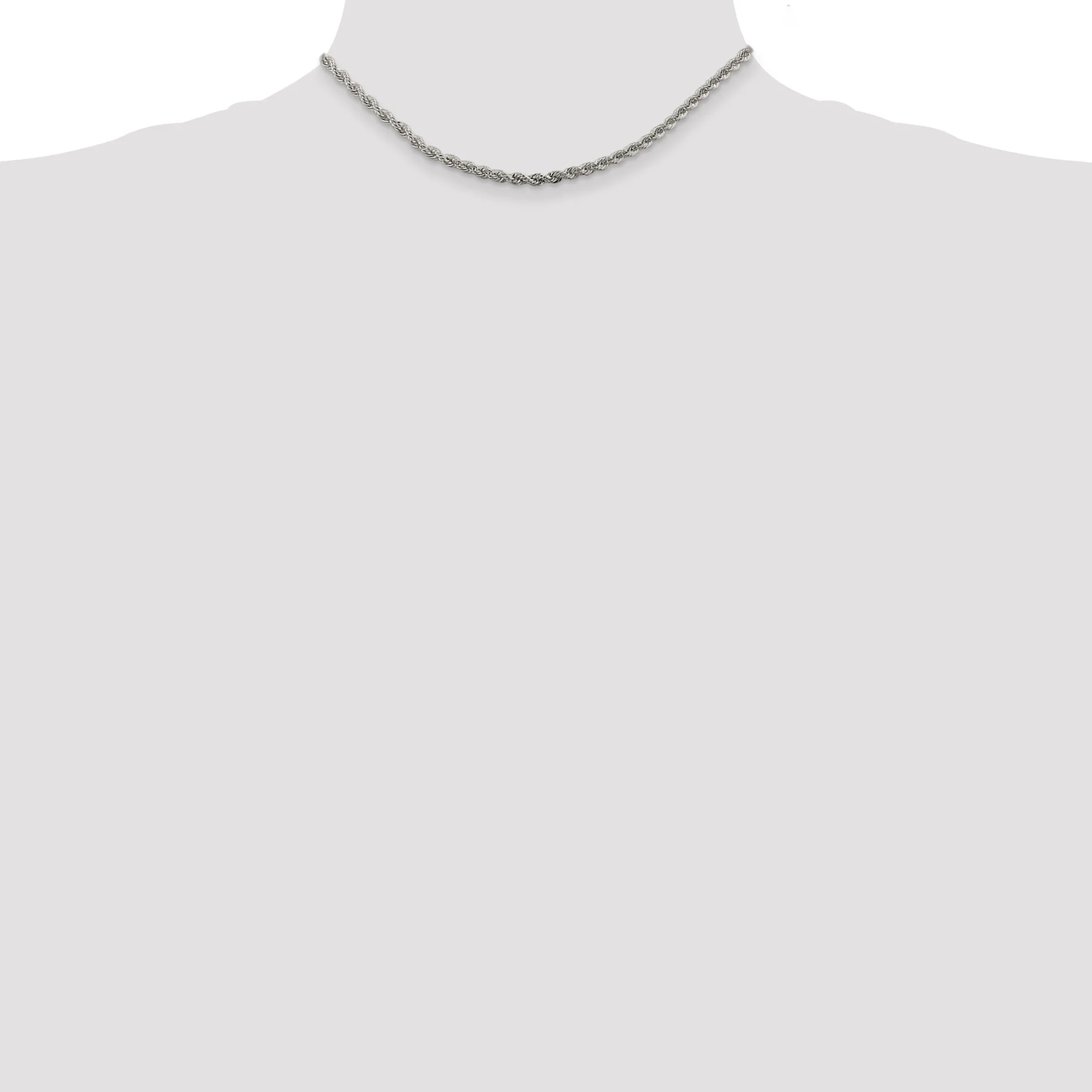 Silver D.C 3.00-mm Solid Twisted Rope Chain