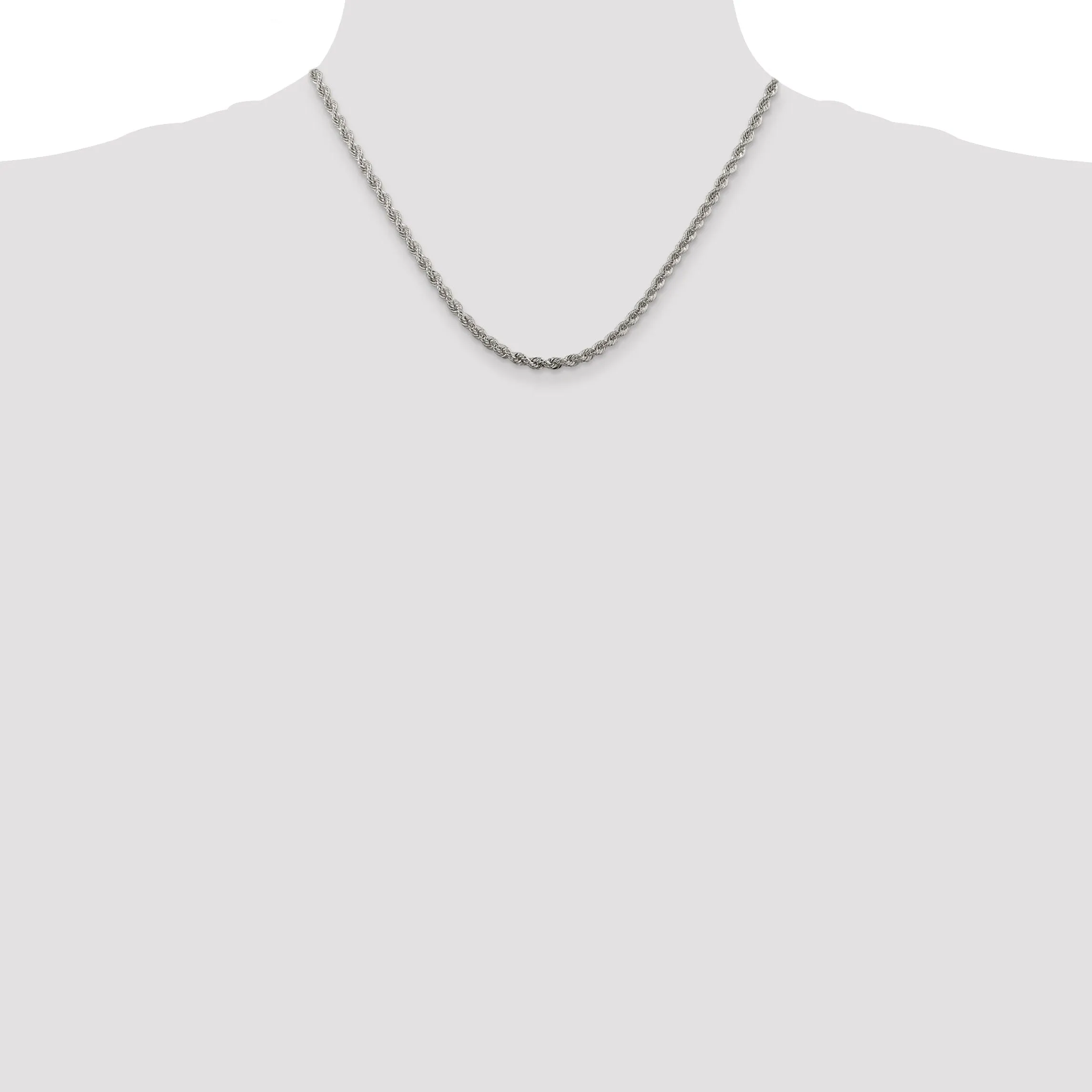 Silver D.C 3.00-mm Solid Twisted Rope Chain