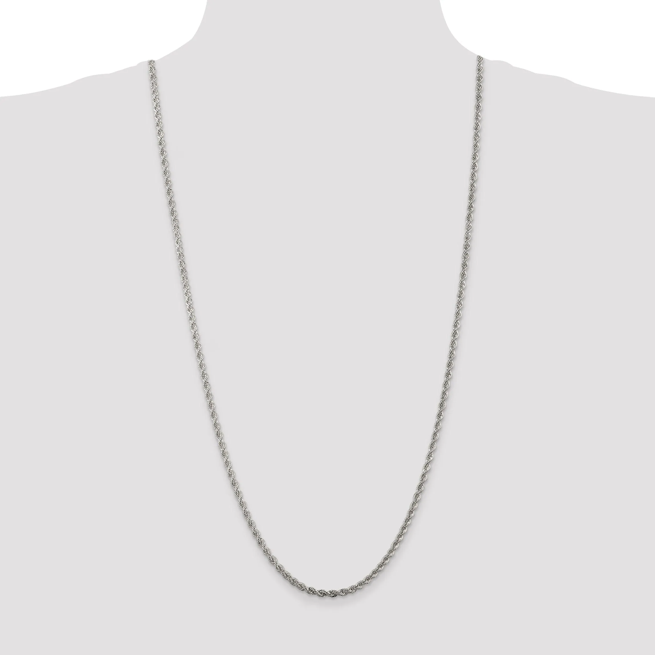 Silver D.C 3.00-mm Solid Twisted Rope Chain