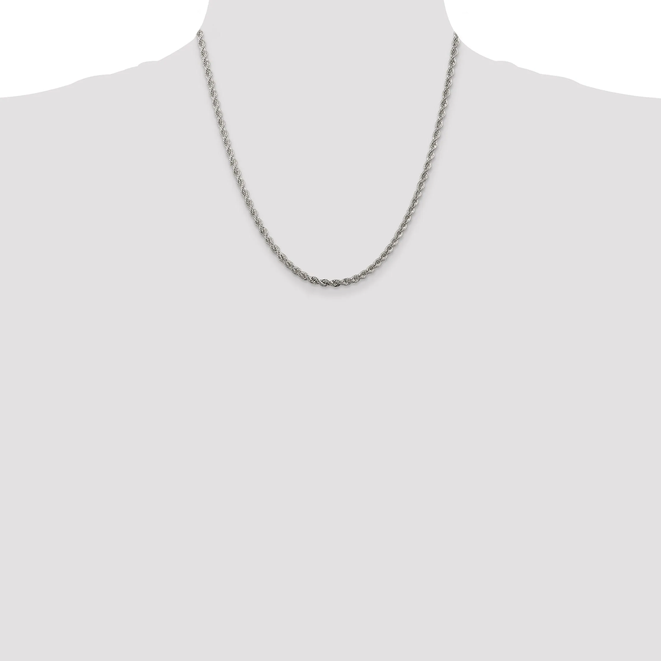 Silver D.C 3.00-mm Solid Twisted Rope Chain