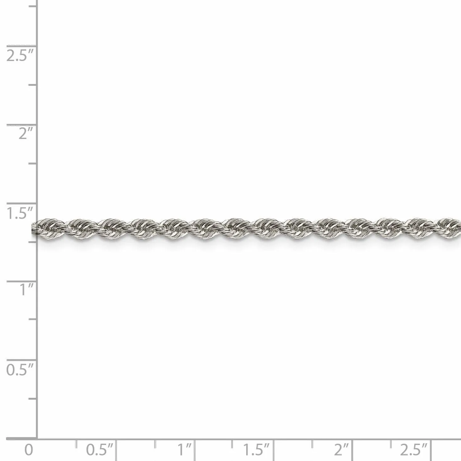 Silver D.C 3.00-mm Solid Twisted Rope Chain