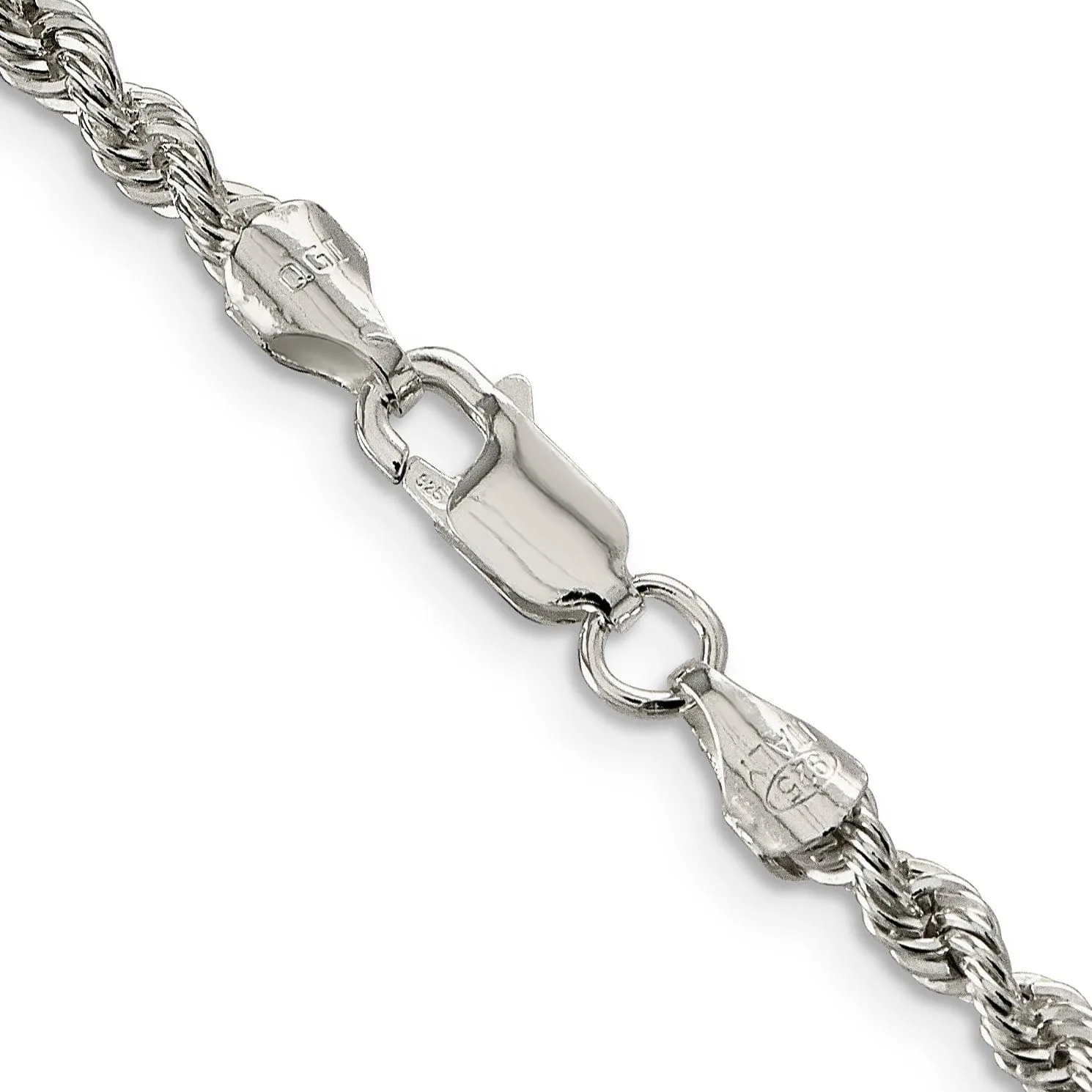 Silver D.C 3.00-mm Solid Twisted Rope Chain
