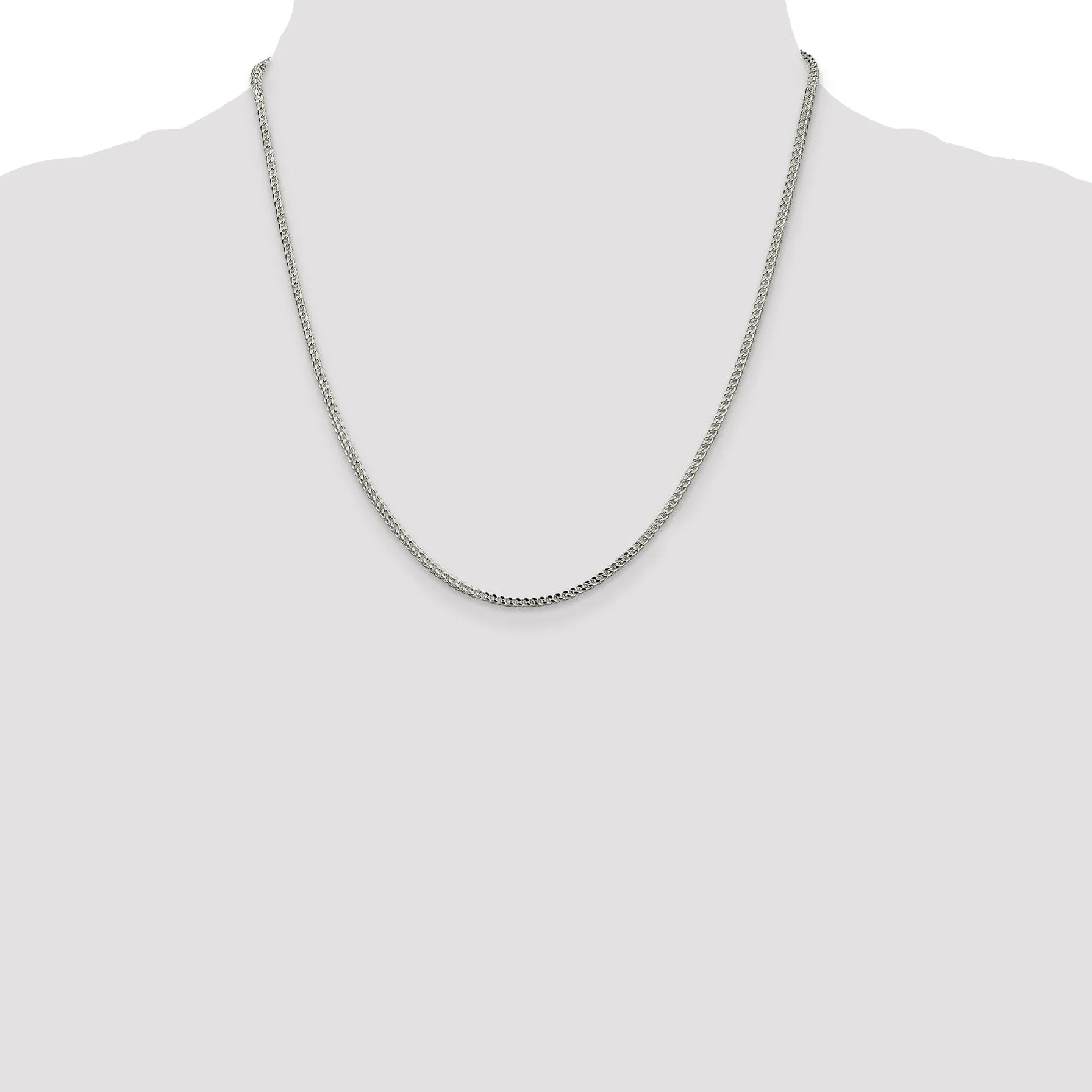 Silver Polish 2.00-mm Solid Square Franco Chain