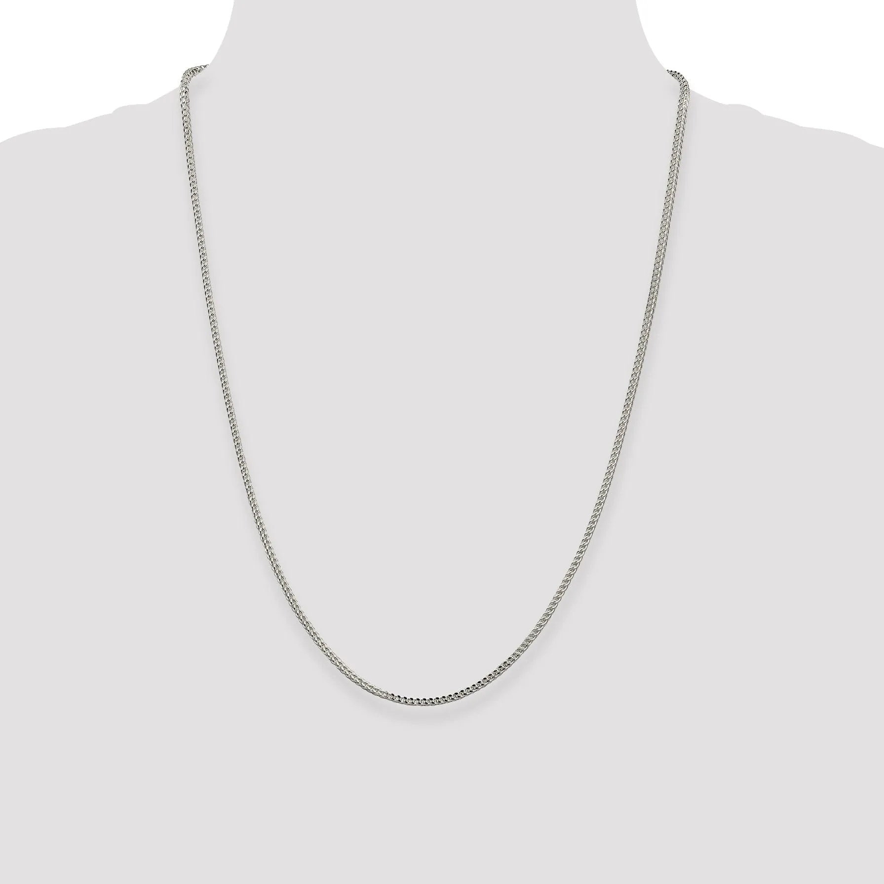 Silver Polish 2.00-mm Solid Square Franco Chain