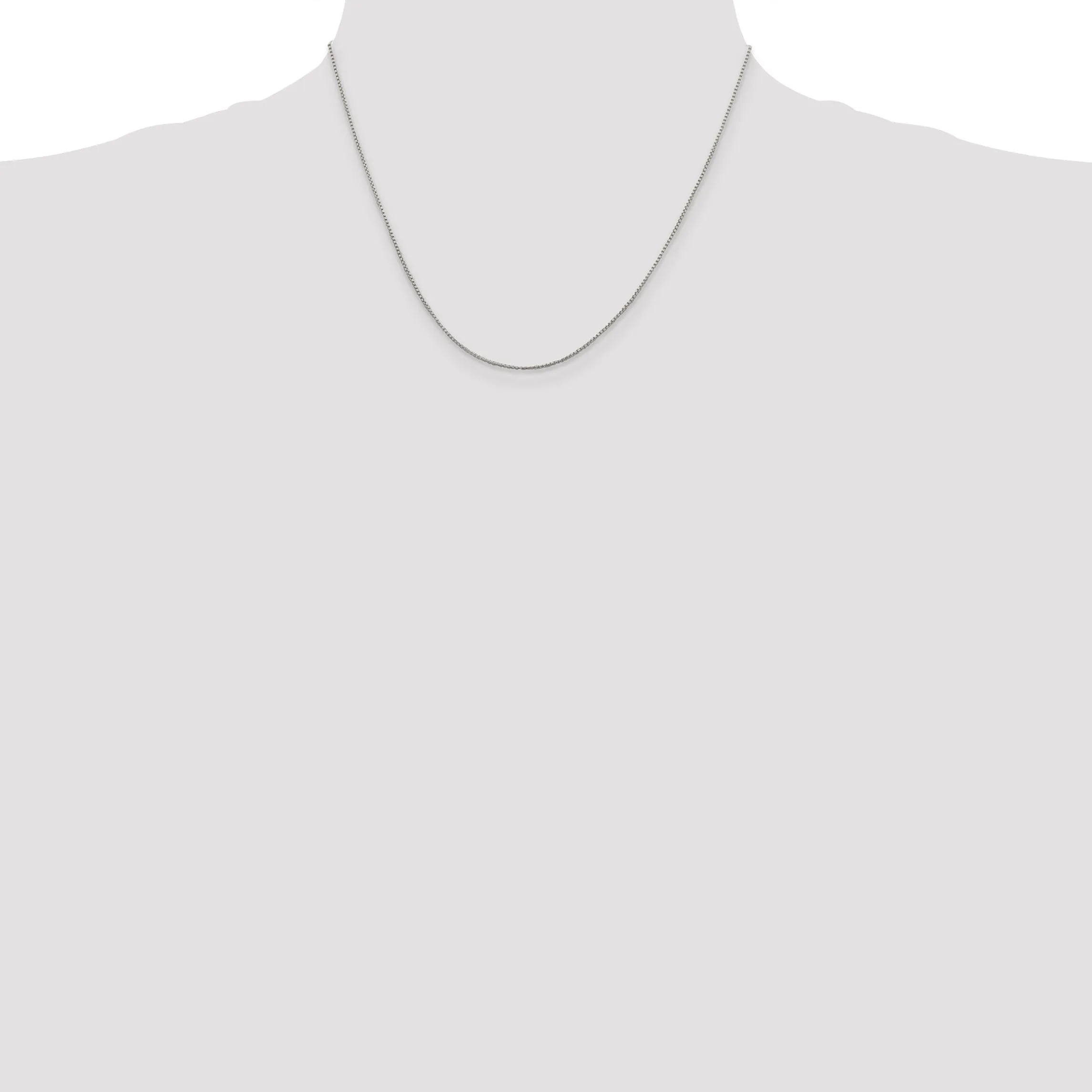 Silver Polished 1.00-mm Half Round Box Chain
