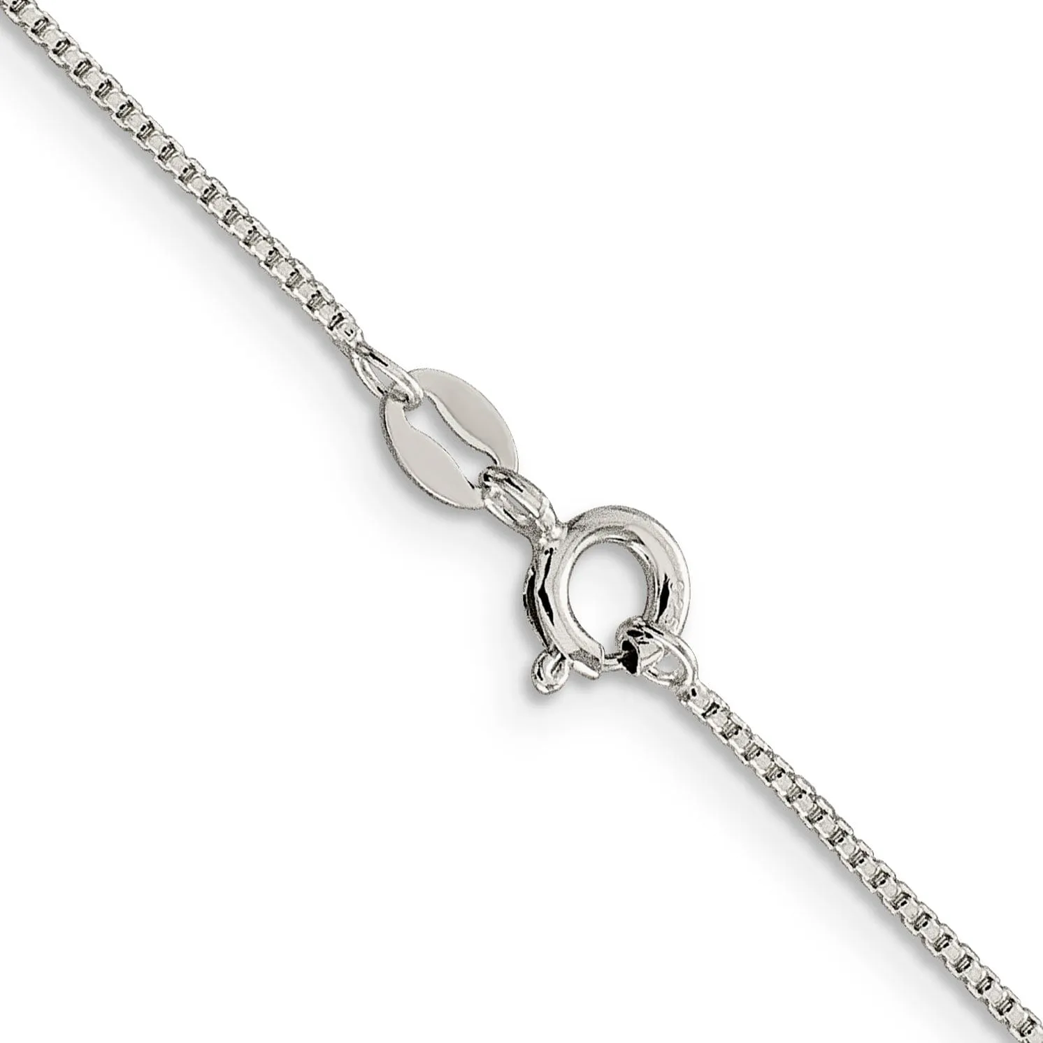 Silver Polished 1.00-mm Half Round Box Chain