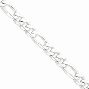 Silver Polished 10.75-mm Solid Figaro Chain