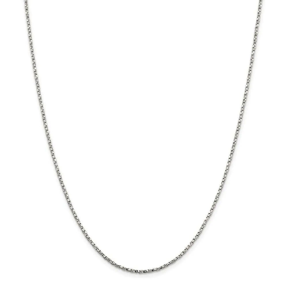 Silver Polished 1.75-mm Twisted Box Chain