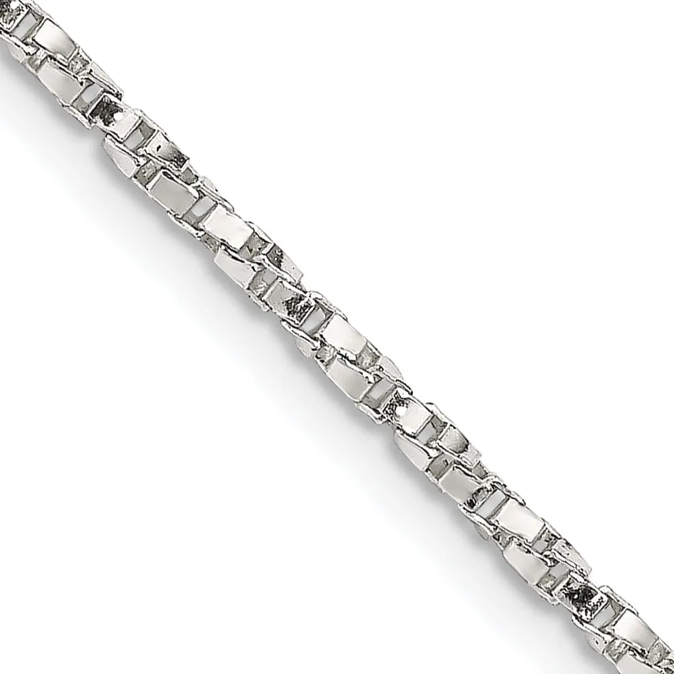 Silver Polished 1.75-mm Twisted Box Chain