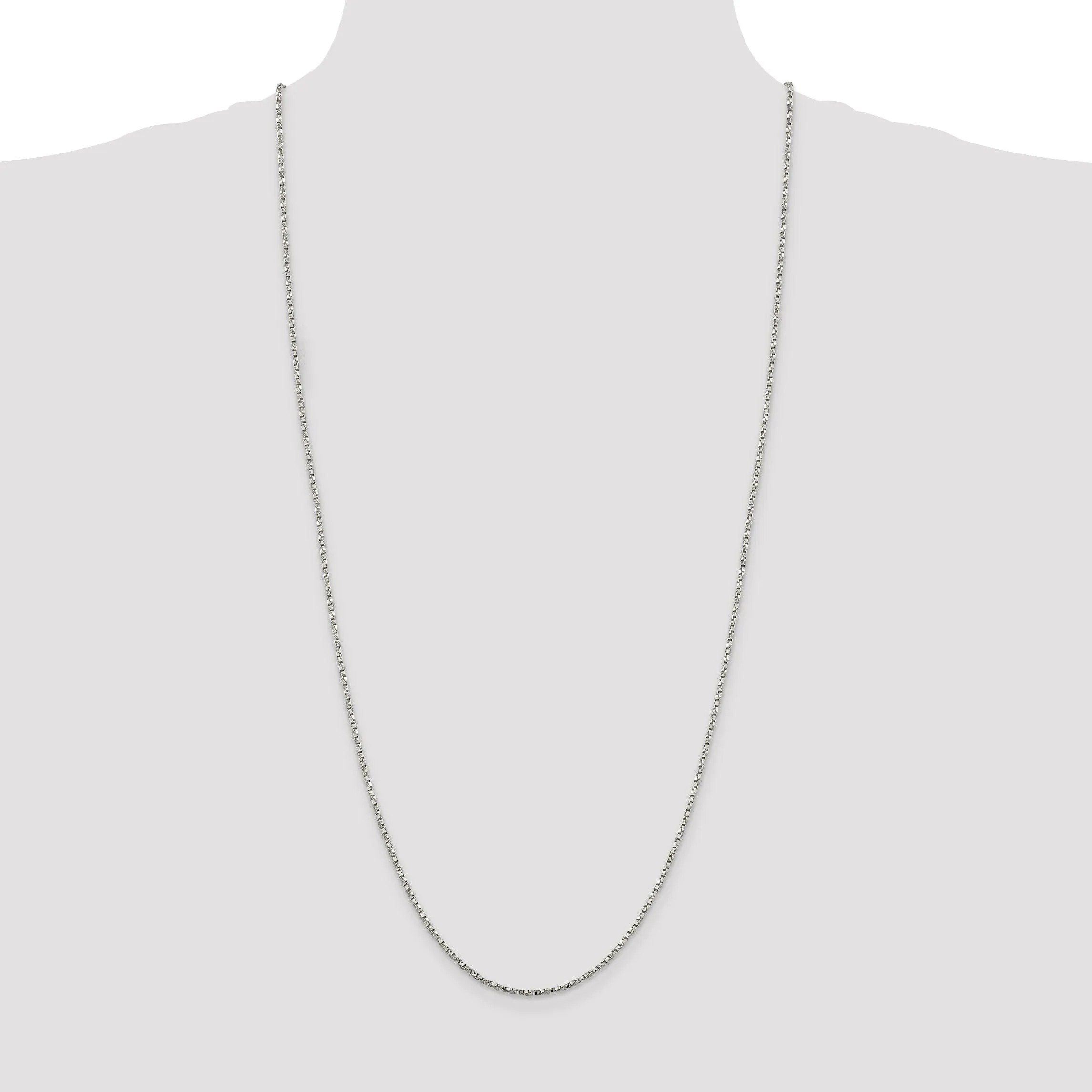 Silver Polished 1.75-mm Twisted Box Chain