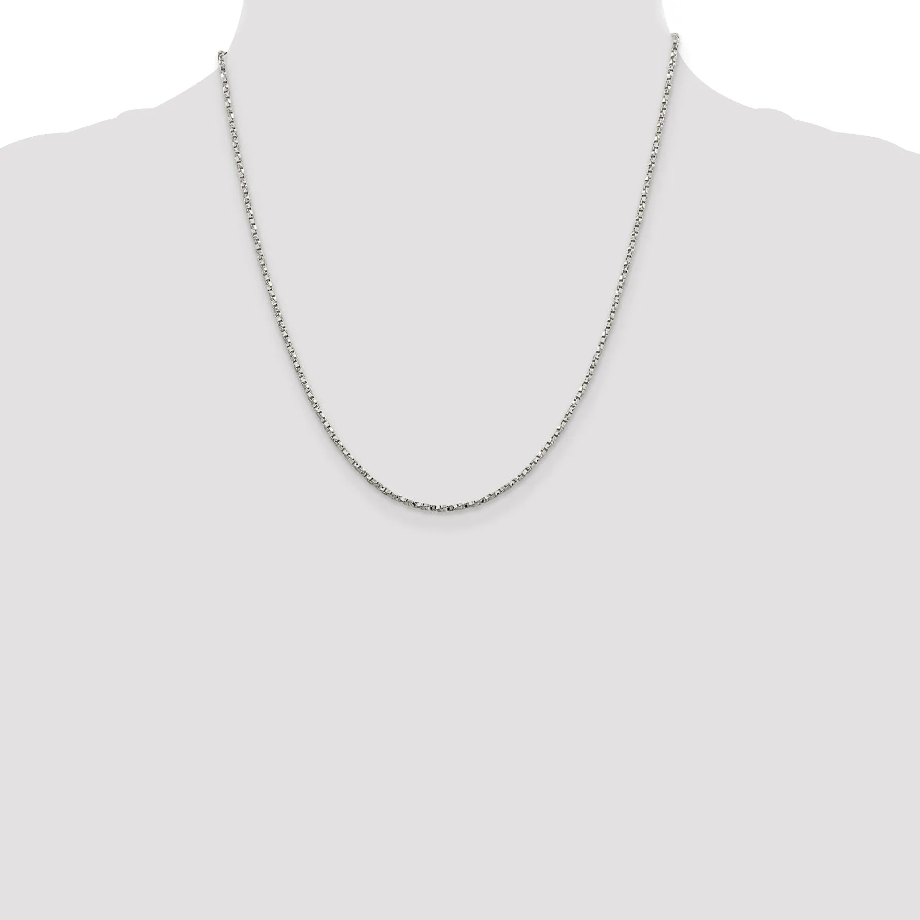 Silver Polished 1.75-mm Twisted Box Chain