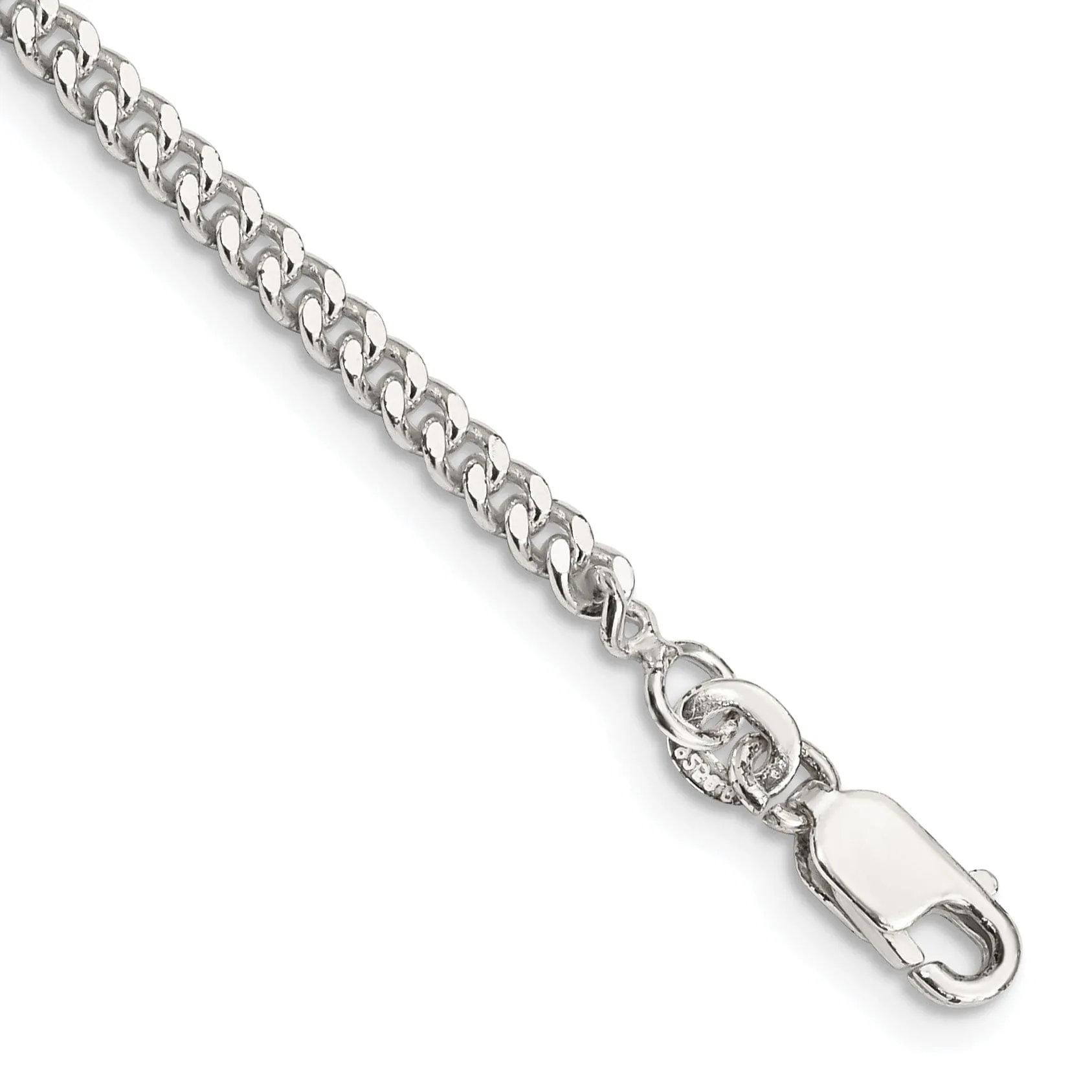 Silver Polished 3.00-mm Solid Curb Link Chain