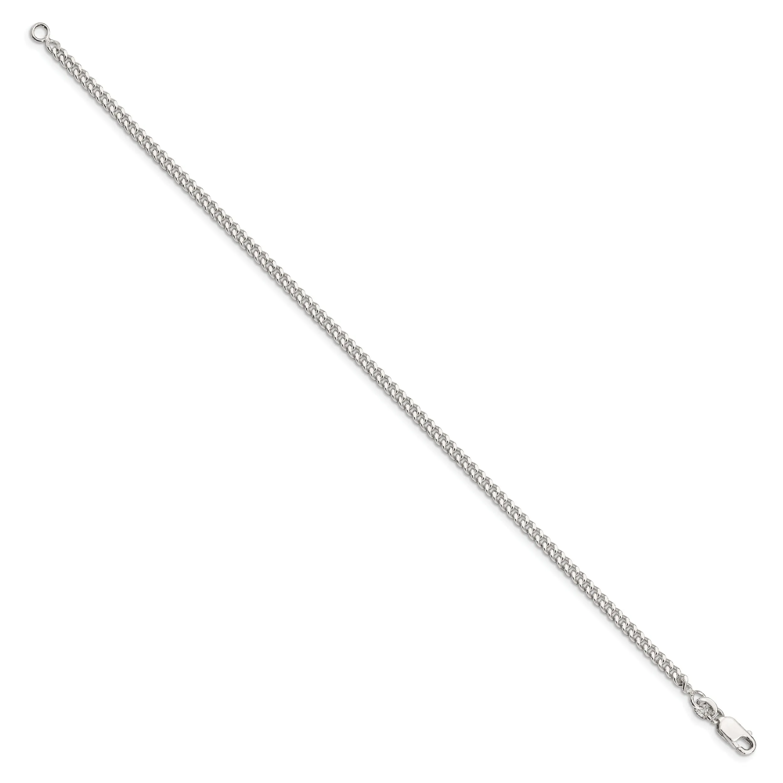 Silver Polished 3.00-mm Solid Curb Link Chain