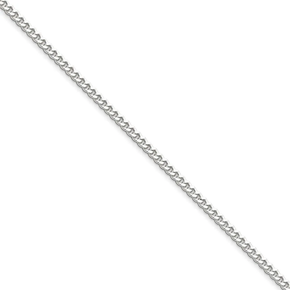 Silver Polished 3.00-mm Solid Curb Link Chain