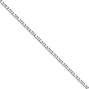 Silver Polished 3.00-mm Solid Curb Link Chain