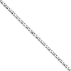 Silver Polished 4.00-mm Solid Curb Link Chain