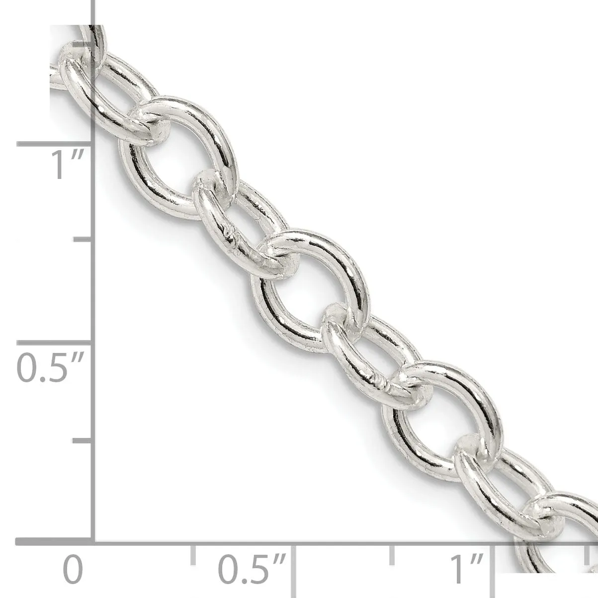Silver Polished 6.80-mm Oval Cable chain