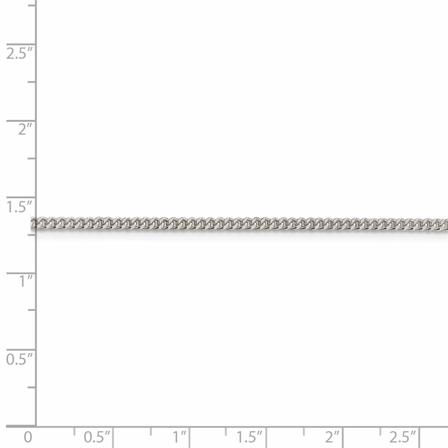 Silver Polished D.C 2.75-mm Solid Rope Chain
