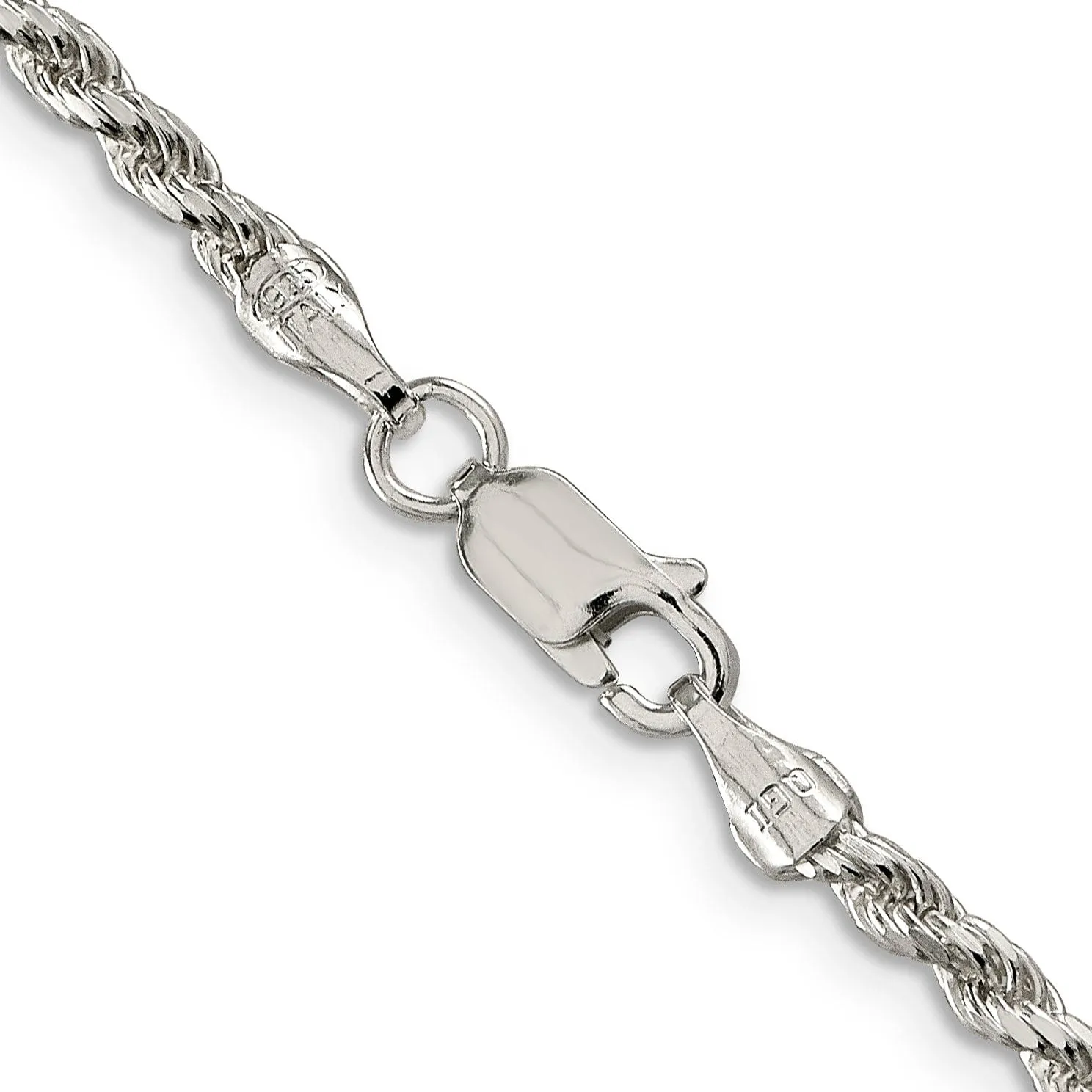 Silver Polished D.C 2.75-mm Solid Rope Chain
