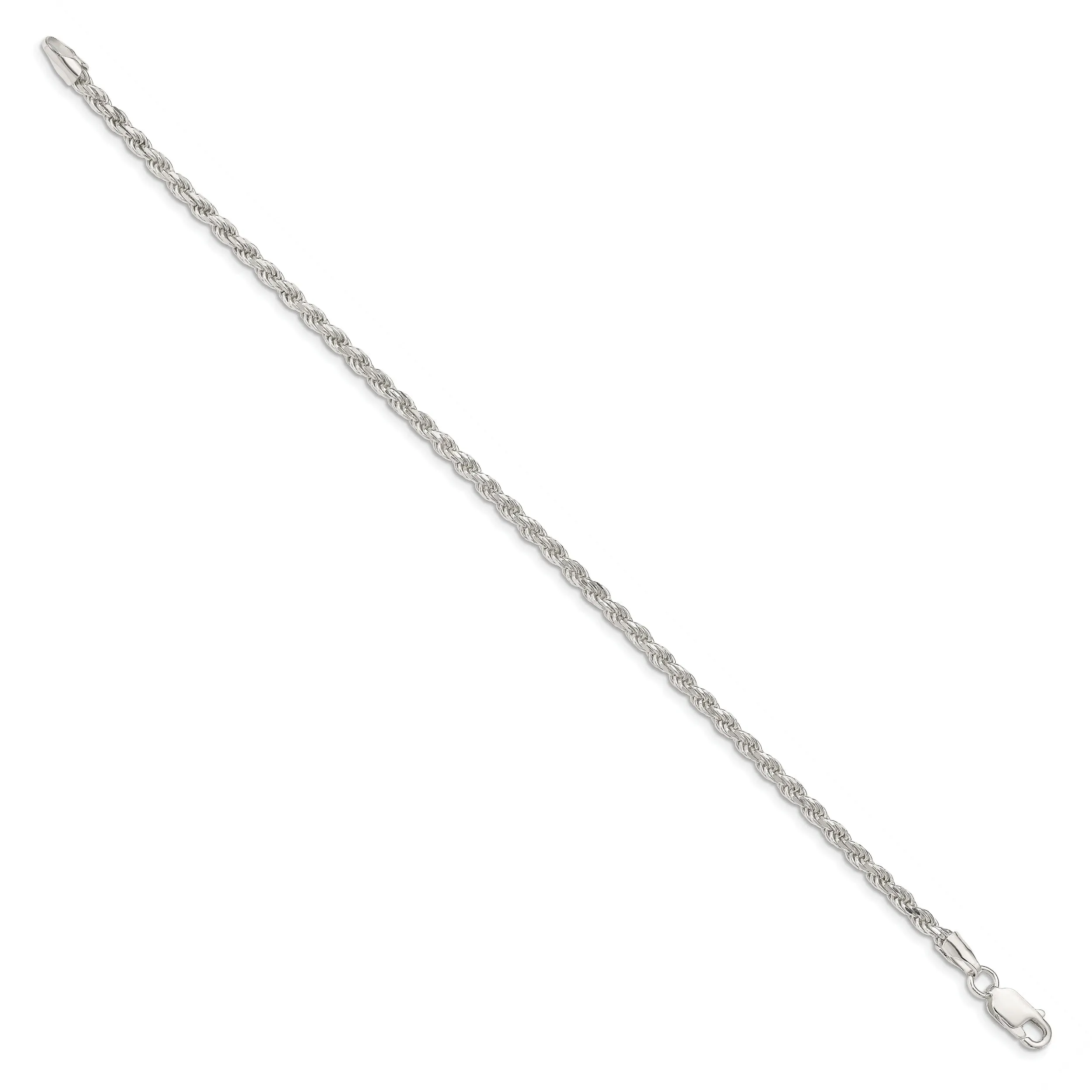 Silver Polished D.C 2.75-mm Solid Rope Chain