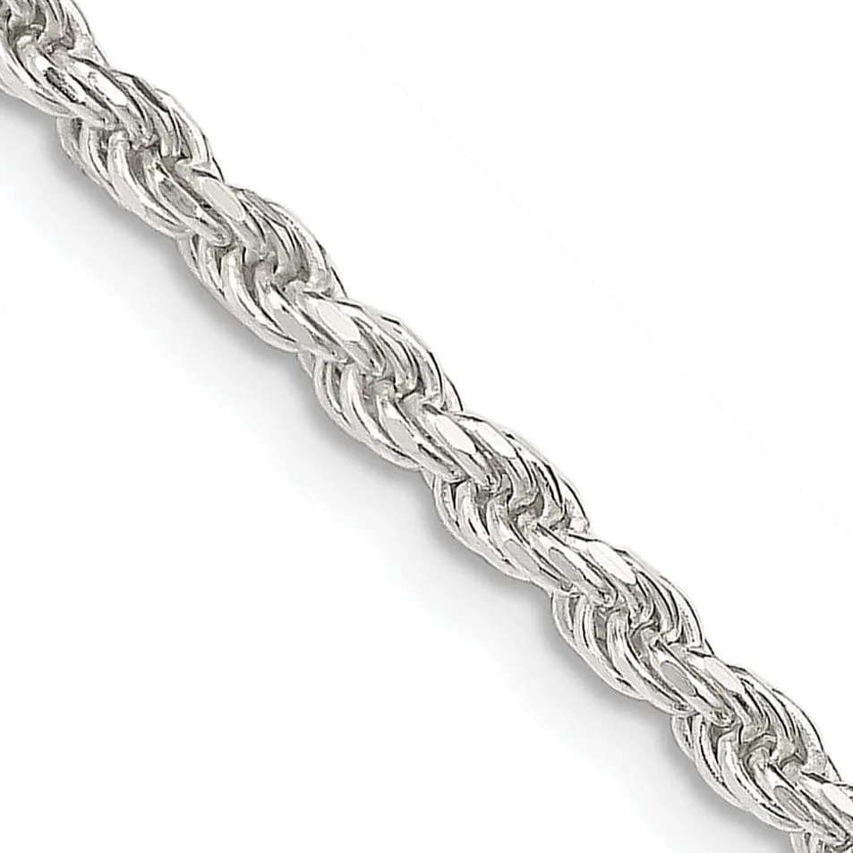 Silver Polished D.C 2.75-mm Solid Rope Chain