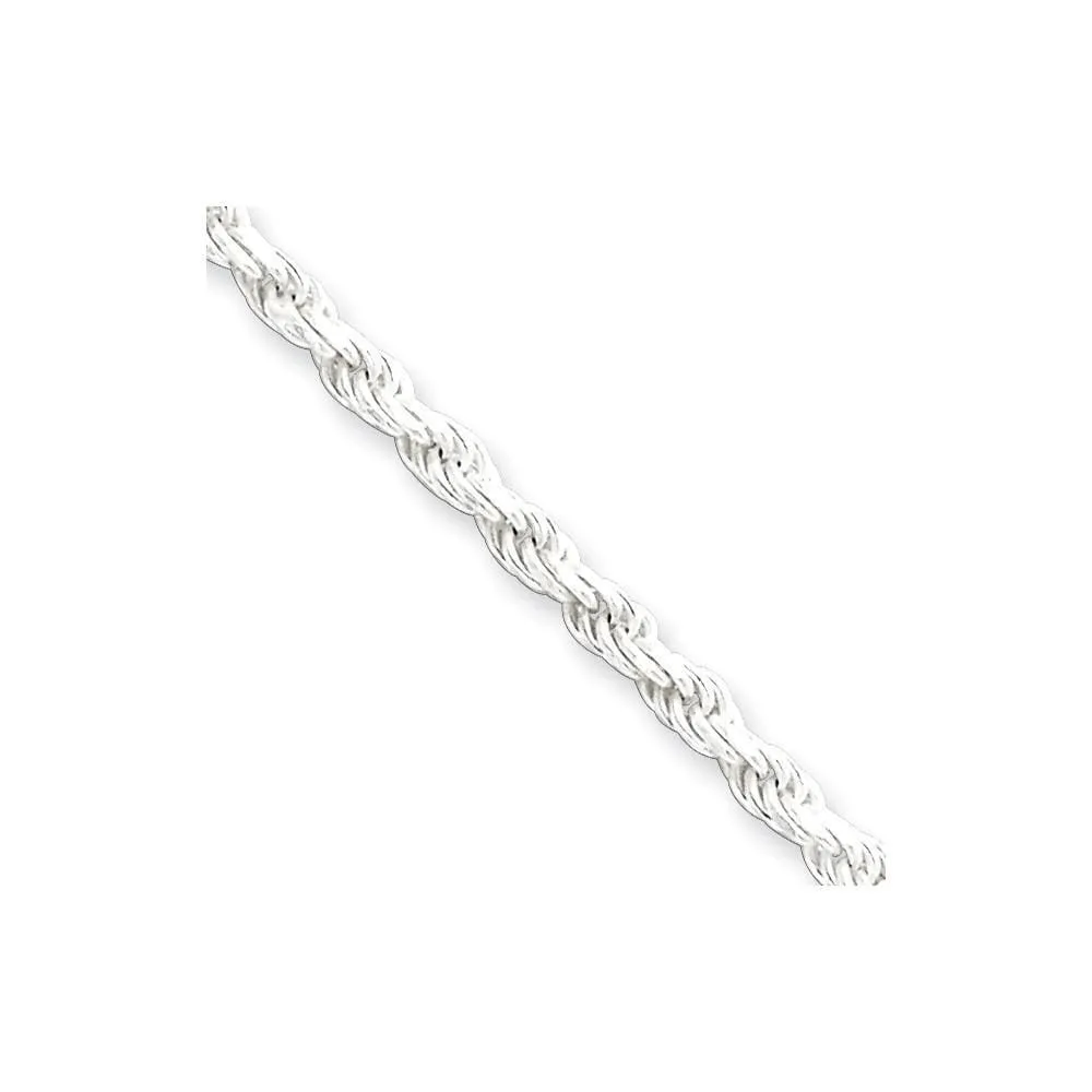 Silver Polished D.C 2.75-mm Solid Rope Chain