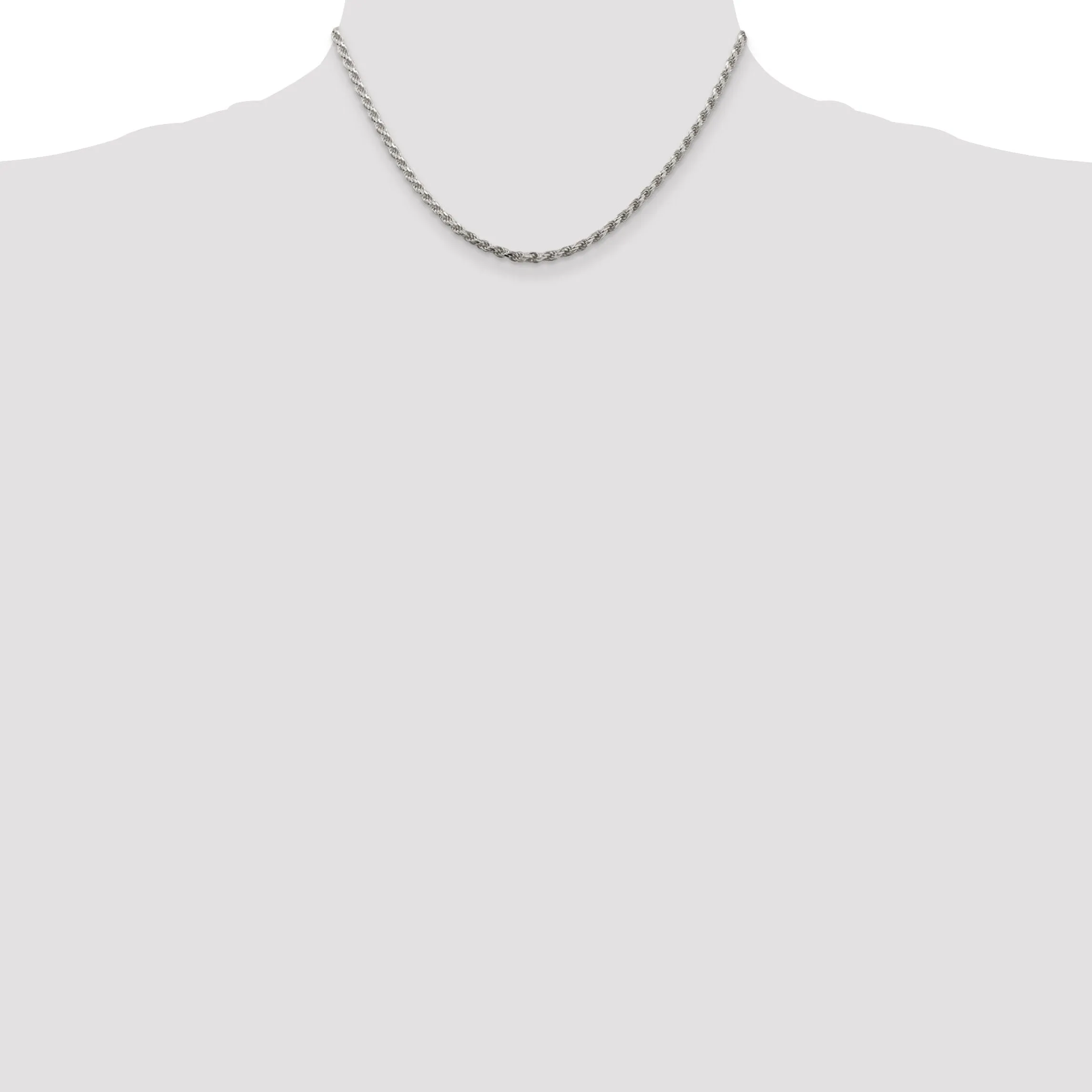 Silver Polished D.C 2.75-mm Solid Rope Chain
