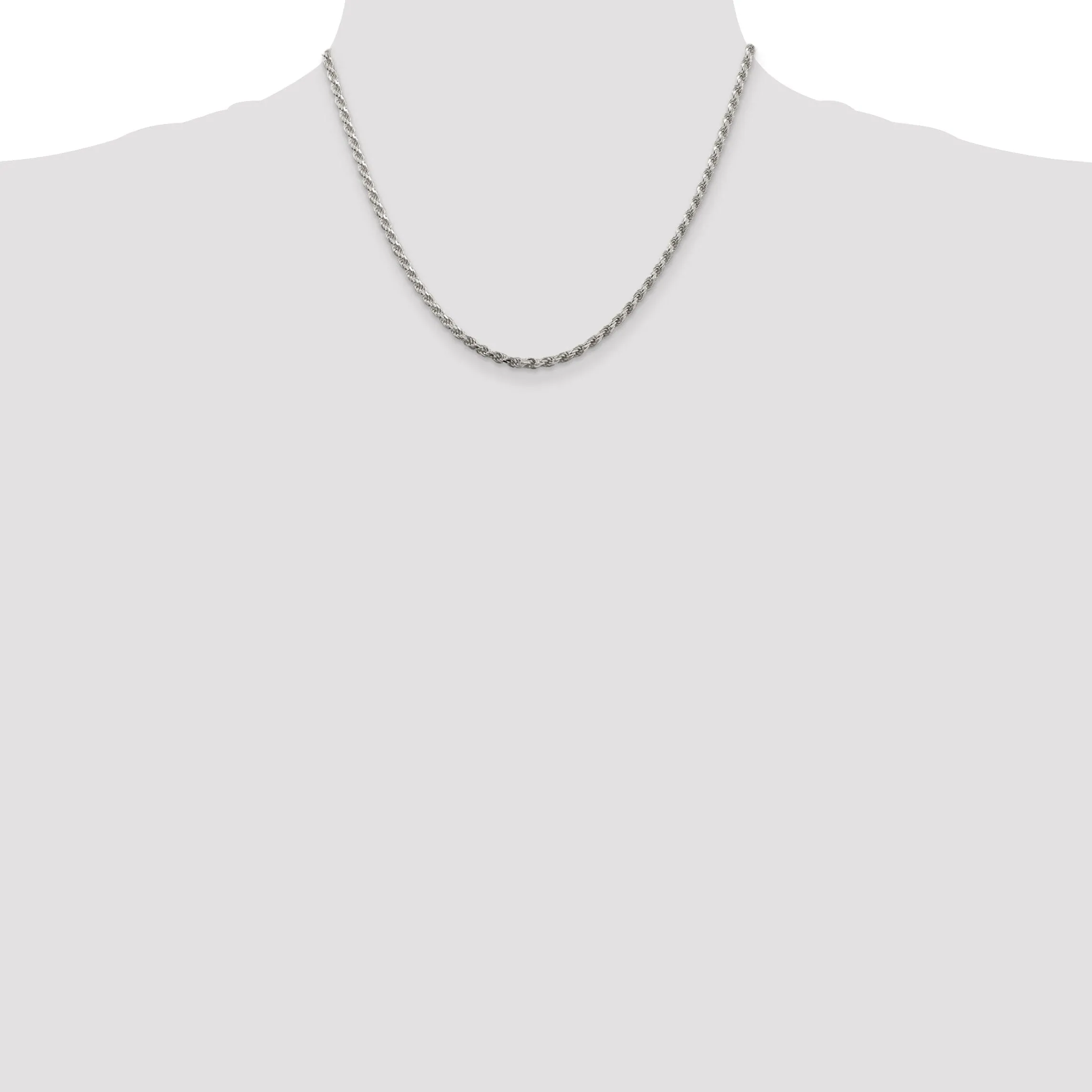 Silver Polished D.C 2.75-mm Solid Rope Chain