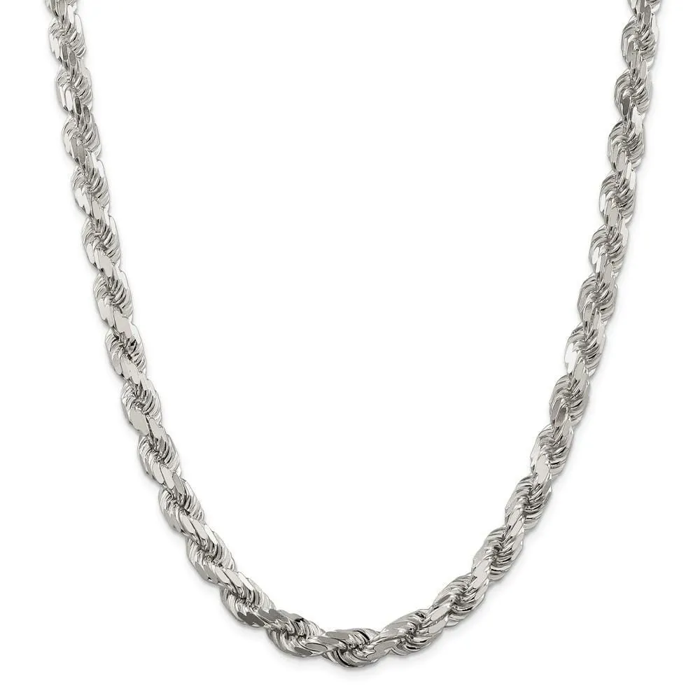 Silver Polished D.C 8.00-mm Solid Rope Chain