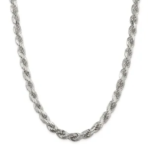 Silver Polished D.C 8.00-mm Solid Rope Chain