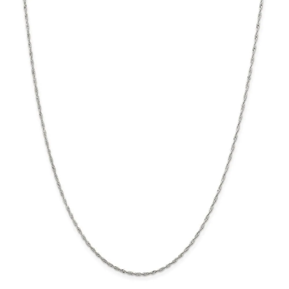 Silver Polished Twisted 1.40mm Singapore Chain