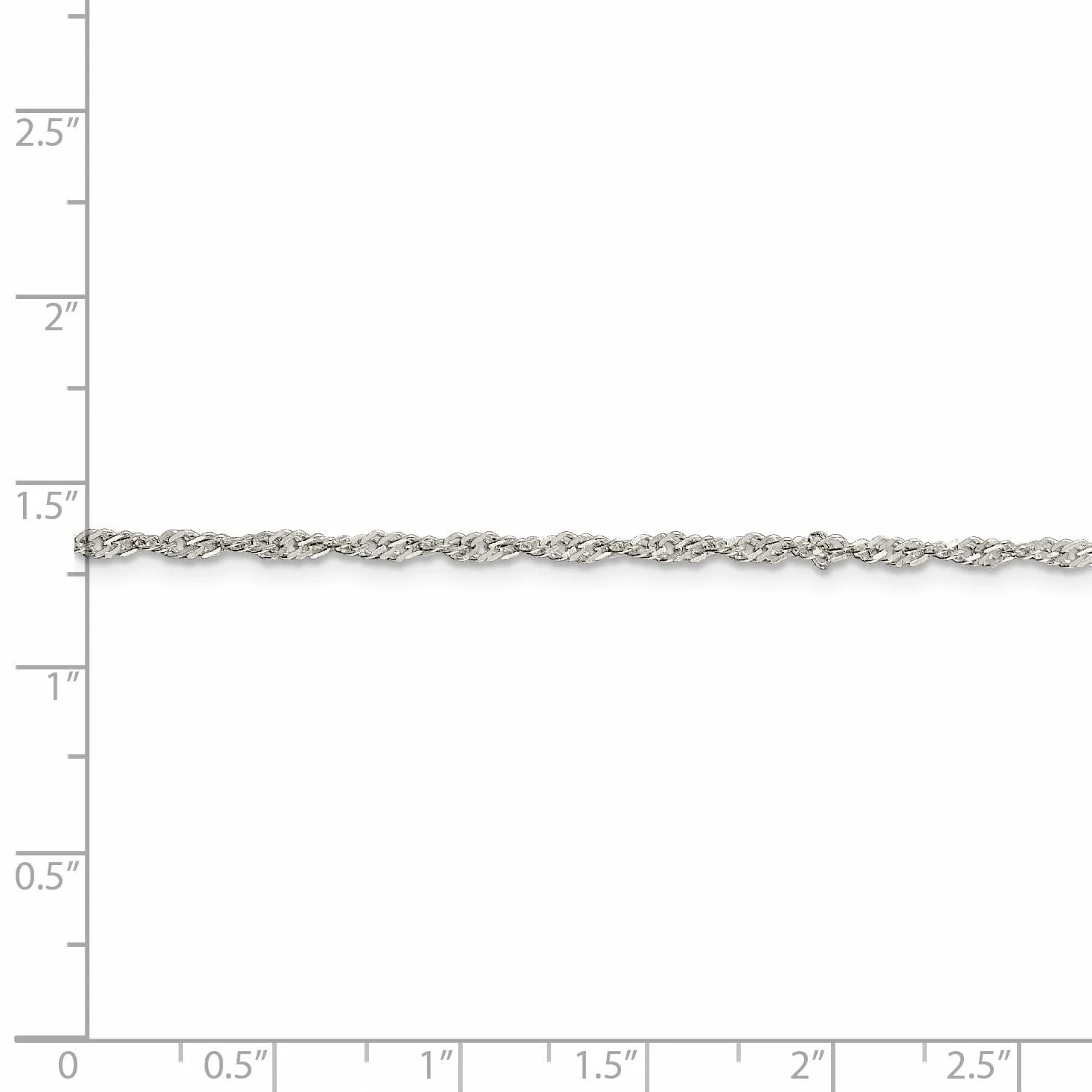Silver Polished Twisted 2.00mm Singapore Chain