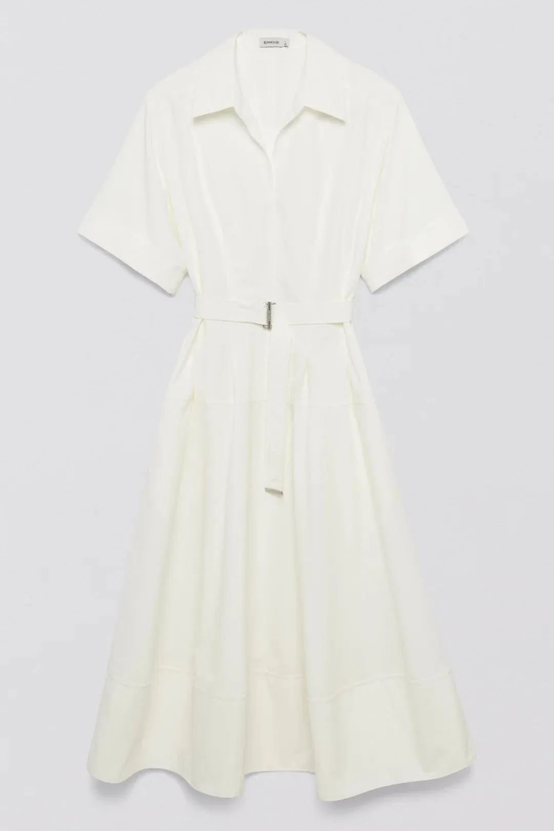 SIMKHAI - Deanna Belted Midi Dress - White