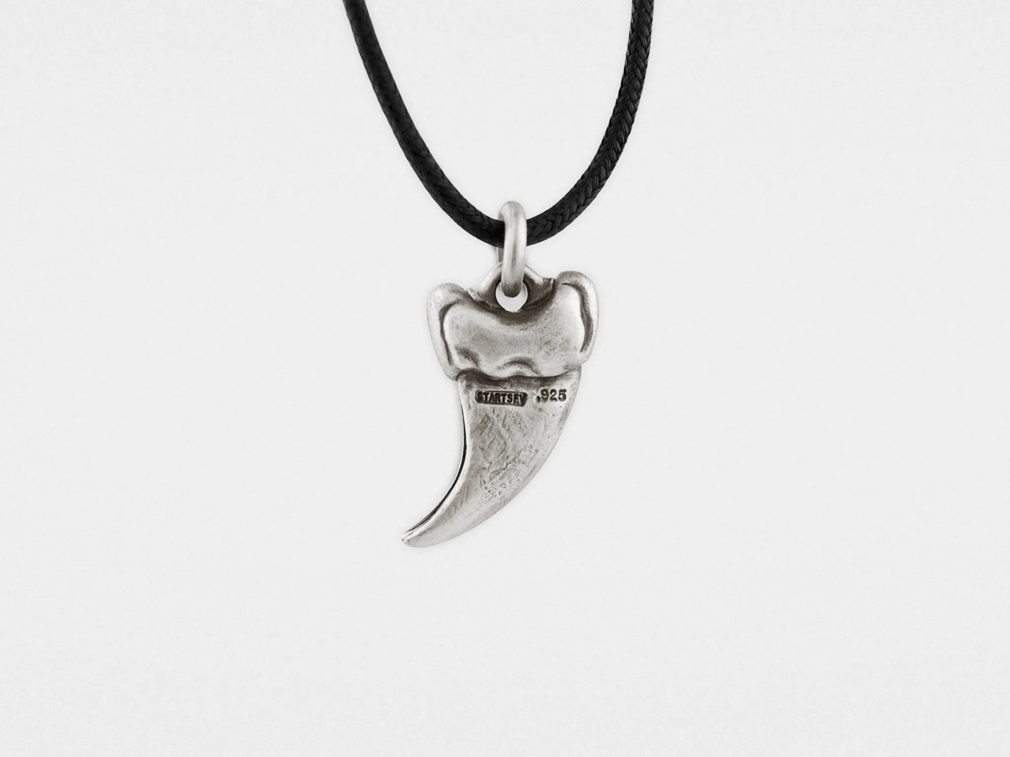 Small Bear Claw Pendant in Sterling Silver
