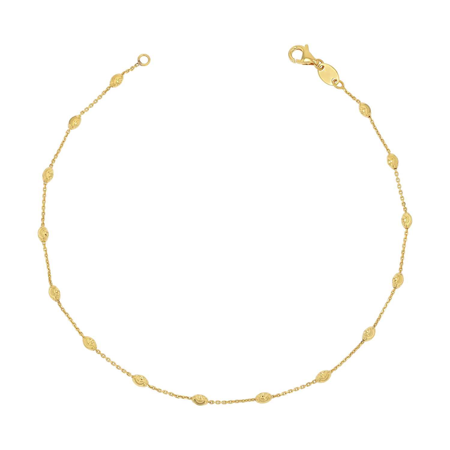 Spaced Mooncut Bead Anklet