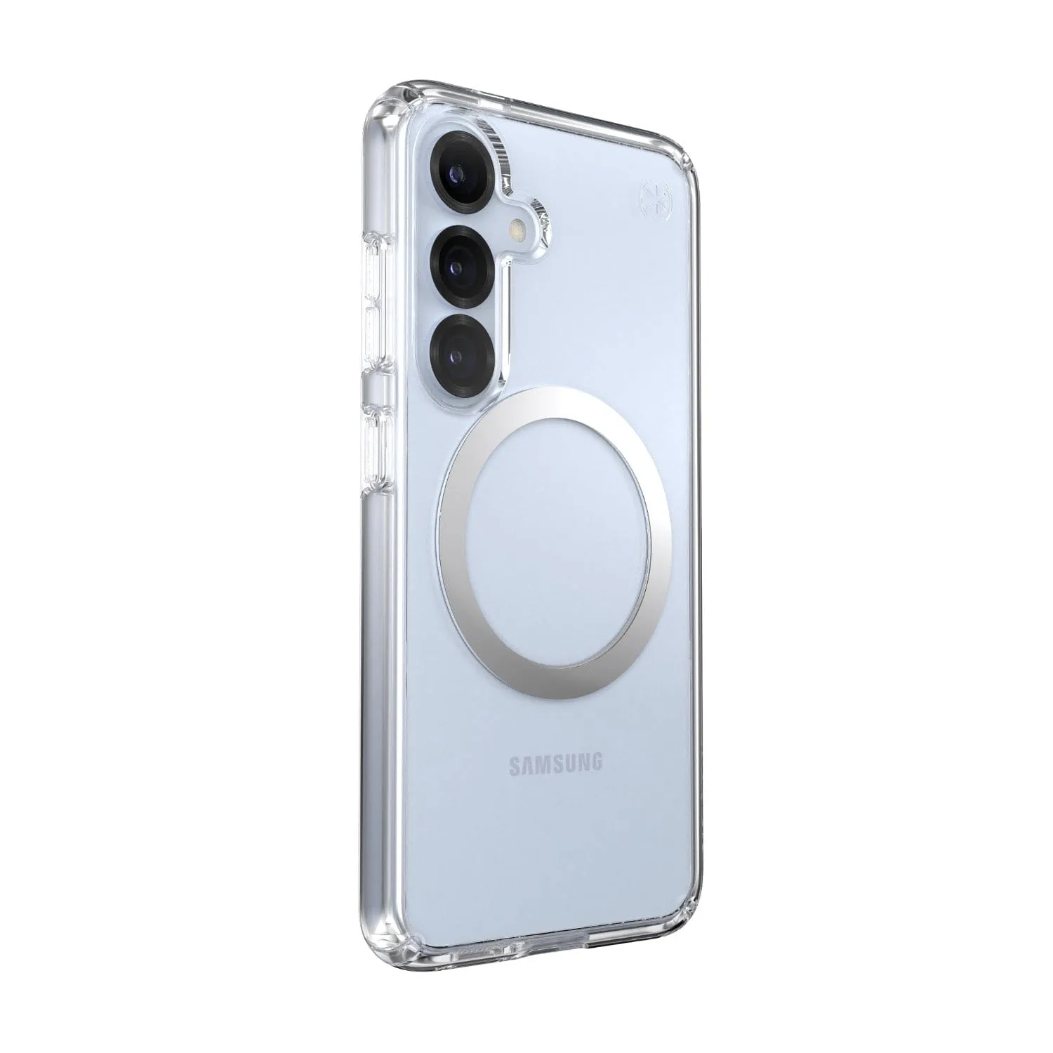 Speck Presidio Perfect Clear Magnet Case for Samsung Galaxy S25  – Clear & Chrome