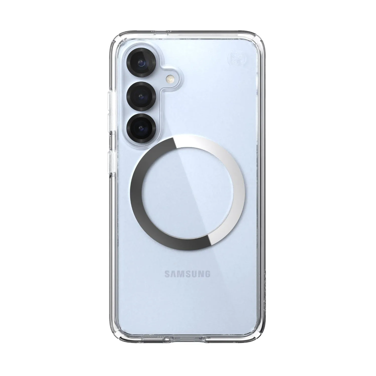 Speck Presidio Perfect Clear Magnet Case for Samsung Galaxy S25  – Clear & Chrome