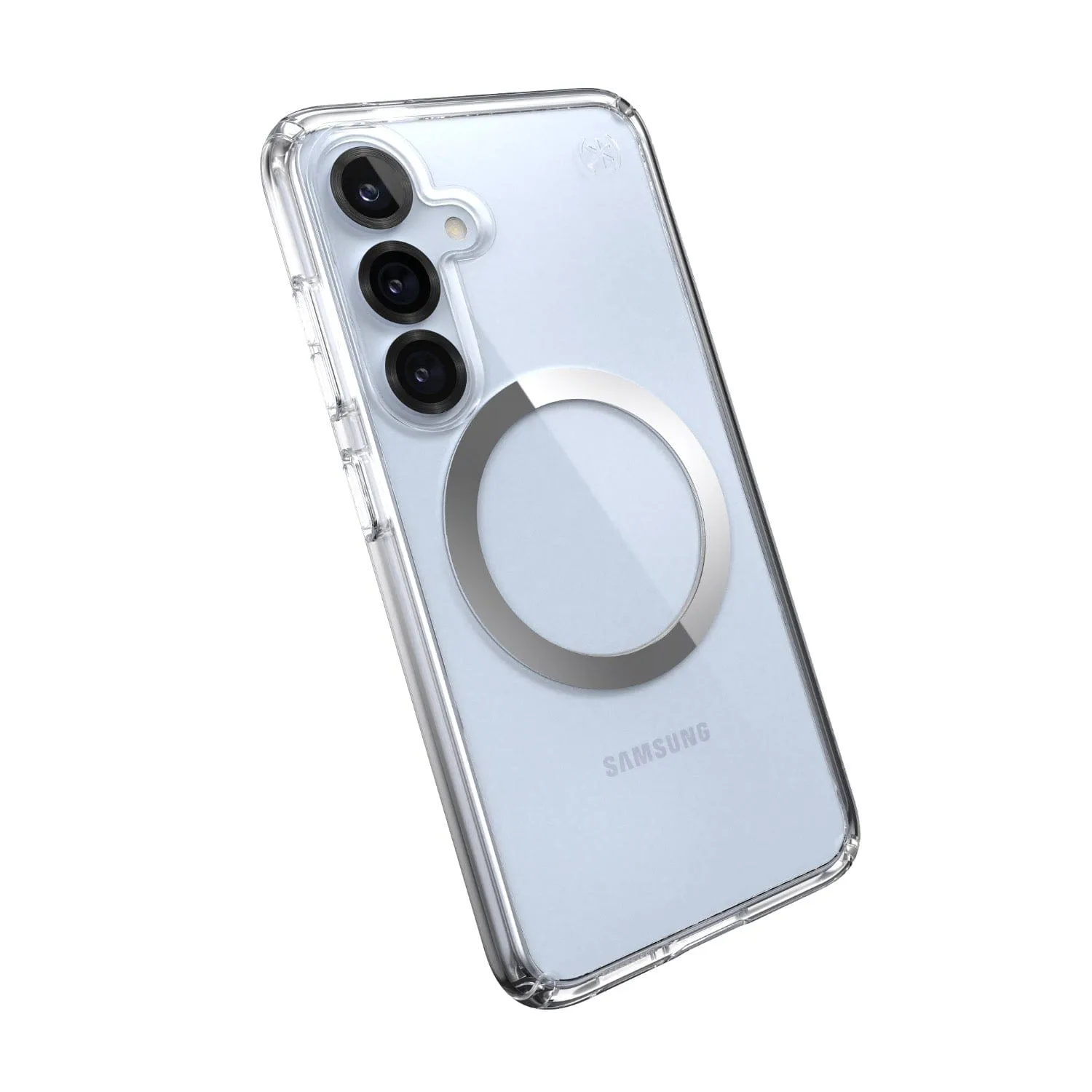 Speck Presidio Perfect Clear Magnet Case for Samsung Galaxy S25  – Clear & Chrome