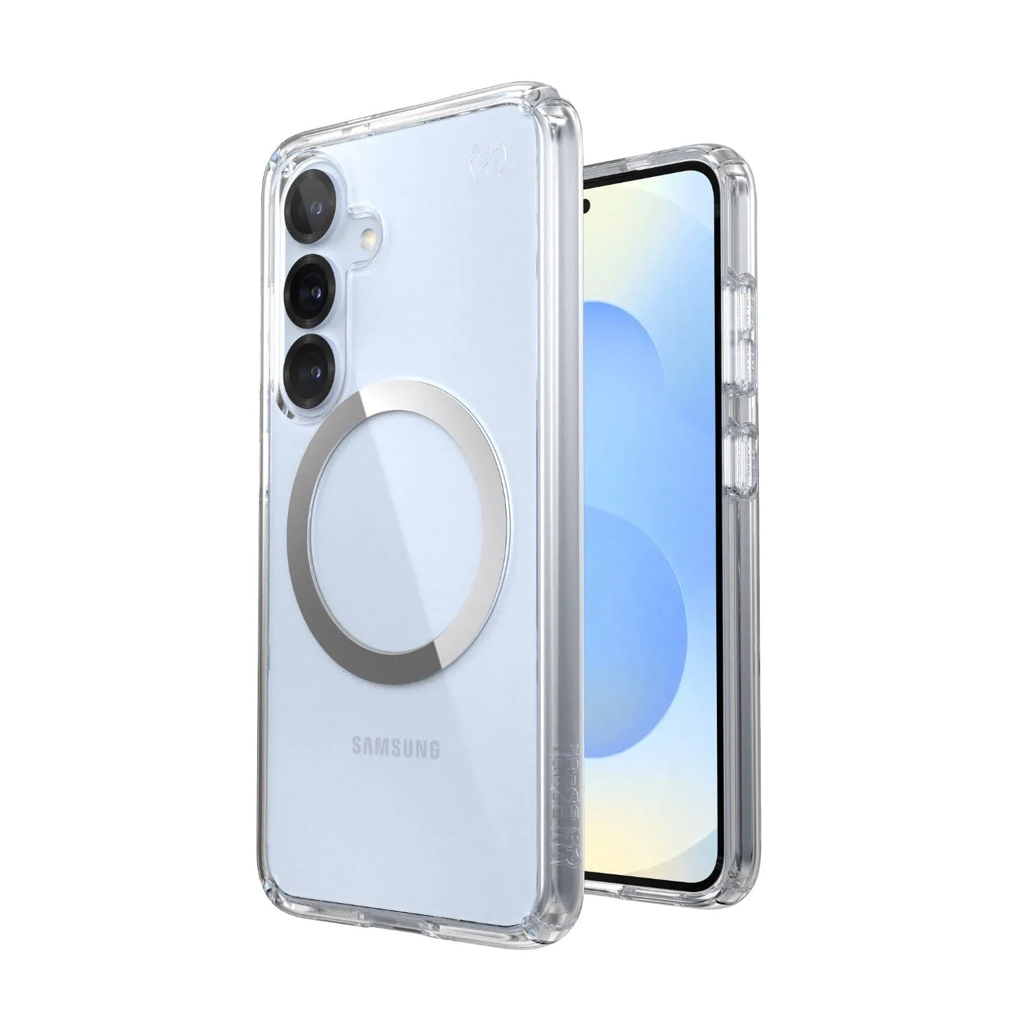 Speck Presidio Perfect Clear Magnet Case for Samsung Galaxy S25  – Clear & Chrome