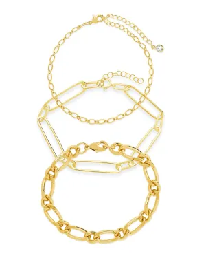 Stacked Chain Bracelet Set of 3