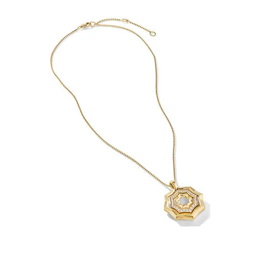 Stax Zig Zag Pendant Necklace in 18K Yellow Gold with Diamonds
